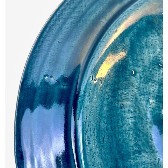 Kani Of Hawaii 10 Inch Plate Hand Made Floral Colorful Flowers Blues Red Yellow - Picture 9 of 10